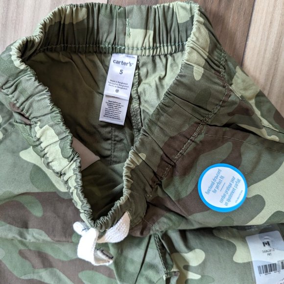 Carter's Toddler Boys Shorts Green CAMO Cotton w/ Pocket Real Drawcords … - Picture 3 of 6